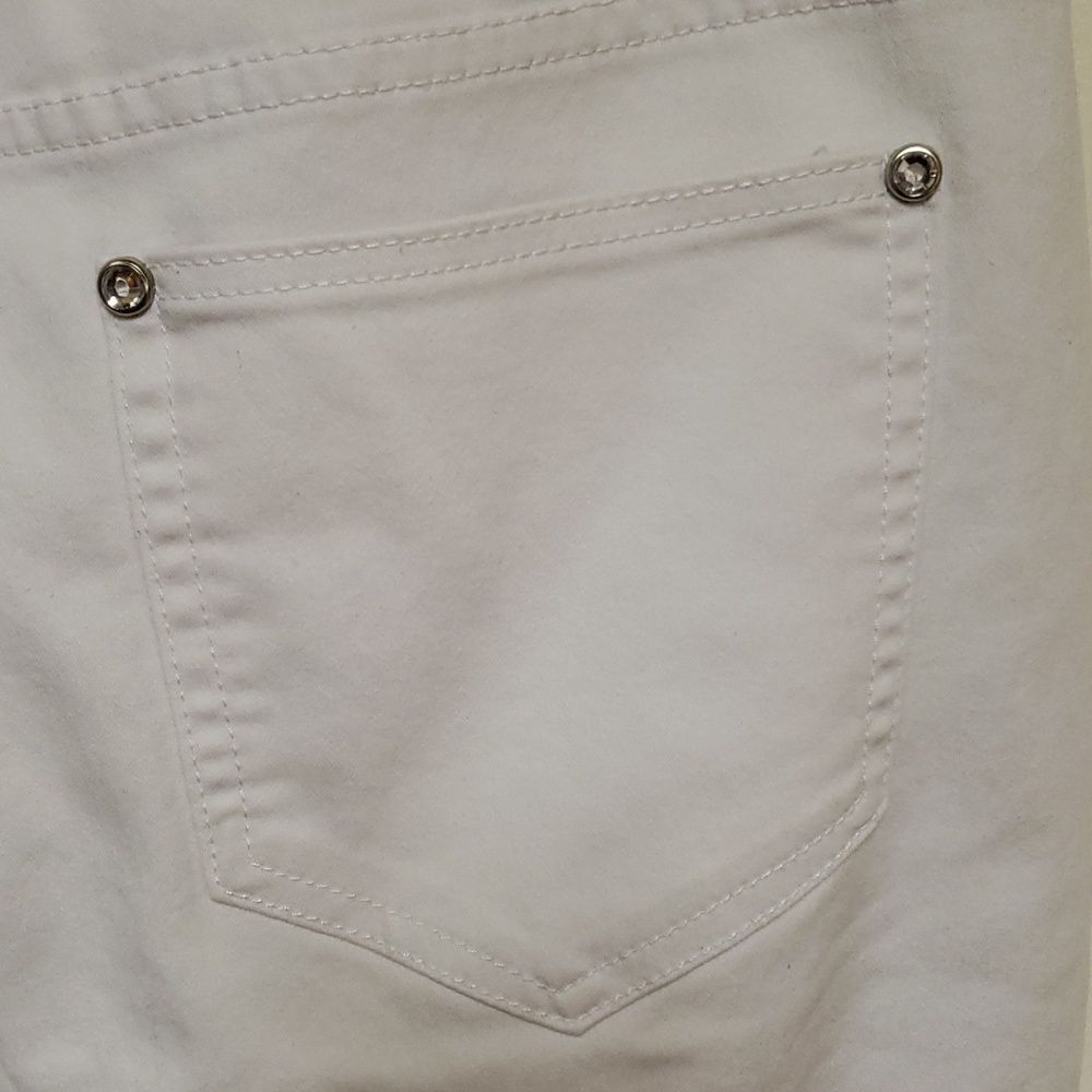 🌹Luxury Blues White Jeans Rhinestone Button and Studs sz 16 - Picture 9 of 10
